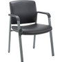 Lorell Healthcare Upholstery Guest Chair - Steel Frame Material - Square Base - Black - Vinyl - Armrest Product Image 