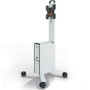 Durable Mobile TV Cart COWORKSATION, Engineered Wood, 3 Shelves, Supports 40 lb, 22.5" x 22.6" x 50.89", White View Product Image