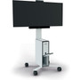 Durable Mobile TV Cart COWORKSATION, Engineered Wood, 3 Shelves, Supports 40 lb, 22.5" x 22.6" x 50.89", White View Product Image