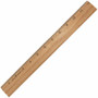 Charles Leonard Office Ruler - 12" Length x 1.3" Width - Wood, Metal - Brown Product Image 