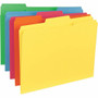 Business Source 1/3 Tab Cut Letter Recycled Classification Folder - 8 1/2" x 11" - Top Tab Location - Assorted Tab Position - 11 pt. - Blue, Green, Red, Orange, Yellow Product Image 