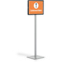 Durable Info Basic Floor Stand, 55.31" Tall, Black Stand, 11 x 17 Face View Product Image