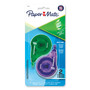 Paper Mate Liquid Paper DryLine Correction Tape, Non-Refillable, Green/Purple Applicators, 0.17" x 472", 2/Pack (PAP6137206) View Product Image