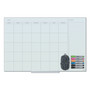 U Brands Floating Glass Dry Erase Calendar, Monthly Planning/Scheduling, 36" x 24" (Actual Size: 35" x 23"), White Surface View Product Image