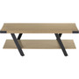 Safco Coffee Table, Rectangular, 48 x 23.75 x 16, Sand Dune Top, Black Base View Product Image