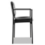 HON VL616 Stacking Guest Chair with Arms, Bonded Leather Upholstery, 23.25" x 21" x 32.75", Black Seat, Black Back, Black Base View Product Image