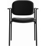 HON VL616 Stacking Guest Chair with Arms, Bonded Leather Upholstery, 23.25" x 21" x 32.75", Black Seat, Black Back, Black Base View Product Image