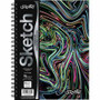 Pacon Fashion Sketch Book - 75 Pages - Spiral - 120 g/m² Grammage - 9" x 6" Sheet Size - Neon Neon Squiggles Cover Product Image 