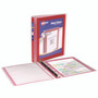 Avery Flexi-View Binder with Round Rings, 3 Rings, 1" Capacity, 11 x 8.5, Red View Product Image