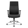 HON Define Executive High-Back Leather Chair, Supports 250 lb, 17" to 21" Seat Height, Black Seat/Back, Polished Chrome Base (BSXVL108SB11) View Product Image