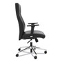HON Define Executive High-Back Leather Chair, Supports 250 lb, 17" to 21" Seat Height, Black Seat/Back, Polished Chrome Base (BSXVL108SB11) View Product Image