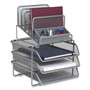 TRU RED All-in-One Wire Mesh Organizer, 10 Sections, Letter-Size, 11.61 x 13.11 x 8.86, Silver View Product Image