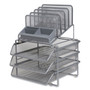TRU RED All-in-One Wire Mesh Organizer, 10 Sections, Letter-Size, 11.61 x 13.11 x 8.86, Silver View Product Image