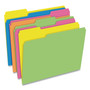 Pendaflex Glow Twisted 3-Tab File Folder, 1/3-Cut Tabs: Assorted, Letter Size, 0.25" Expansion, Assorted Colors, 12/Pack View Product Image