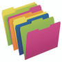 Pendaflex Glow Twisted 3-Tab File Folder, 1/3-Cut Tabs: Assorted, Letter Size, 0.25" Expansion, Assorted Colors, 12/Pack View Product Image