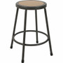 Lorell Metal Shop Stool - Wood, Medium Density Fiber (MDF) Seat Material - Light Gray - Metal - (LLR83080) Product Image 