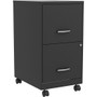 NuSparc Mobile File Cabinet - 14.2" Width x 18" Depth x 26.5" Height for File - Letter - Mobility, Locking Drawer, Glide Suspension, 3/4 Drawer Extension, Cam Lock, Nonporous Surface - Black - Painted Steel, Steel Product Image 