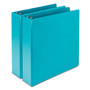 Samsill Earths Choice Plant-Based Durable Fashion View Binder, 3 Rings, 2" Capacity, 11 x 8.5, Turquoise, 2/Pack (SAMU86677) View Product Image