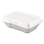 Dart Foam Hinged Lid Containers, 1-Compartment, 6.4 x 9.3 x 2.9, White, 100/Pack, 2 Packs/Carton (DCC205HT1) View Product Image