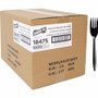 Genuine Joe Medium-weight Individually Wrapped Forks - Fork - Breakroom - Disposable - Black Product Image 