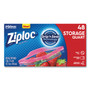 Ziploc Double Zipper Storage Bags, 1 qt, 1.75 mil, 9.63" x 8.5", Clear, 48/Box (SJN314469BX) View Product Image