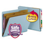 Smead End Tab Pressboard Classification Folders, Six SafeSHIELD Fasteners, 2" Expansion, 2 Dividers, Letter Size, Blue, 10/Box View Product Image