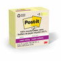Post-it Recycled Super Sticky Notes - 70 - 3" Flag/Note Width x 3" Flag/Note Length - Square - 70 Sheets per Pad - Canary Yellow - (MMM654R5SSCY) Product Image 