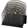 Safco Onyx Wire Mesh Desktop Organizer - 5 Compartment(s) - Compartment Size : 1" - 12" Height x 11.25" Width x 7.25" Depth - Desktop - Powder Coated Product Image 