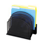 Safco Onyx Mesh Desk Organizer with Tiered Sections, 5 Sections, Letter to Legal Size Files, 11.25" x 7.25" x 12", Black View Product Image