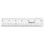 Westcott 12" Transparent Ruler - 12" Length x 1" Width - 1/16 Graduations - Imperial, Metric Measuring System - Acrylic - Clear Product Image 