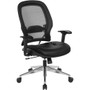 Office Star Professional Air Grid Back Chair - Black Seat Color - Bonded Leather Seat Material - Black Back Color - 5-star Base - Metal Product Image 
