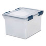 IRIS WEATHERTIGHT File Box, Letter/Legal Files, 15.5 x 17.9 x 10.8, Clear/Blue Accents View Product Image