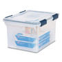 IRIS WEATHERTIGHT File Box, Letter/Legal Files, 15.5 x 17.9 x 10.8, Clear/Blue Accents View Product Image