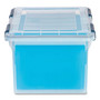 IRIS WEATHERTIGHT File Box, Letter/Legal Files, 15.5 x 17.9 x 10.8, Clear/Blue Accents View Product Image
