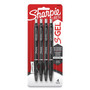 Sharpie S-Gel S-Gel High-Performance Gel Pen, Retractable, Fine 0.5 mm, Black Ink, Black Barrel, 4/Pack View Product Image