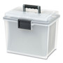 IRIS WEATHERTIGHT Portable File Box, Letter Files, 13.7 x 10.4 x 11.8, Clear/Gray Accents View Product Image