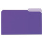 Universal Deluxe Colored Top Tab File Folders, 1/3-Cut Tabs: Assorted, Legal Size, Violet/Light Violet, 100/Box View Product Image