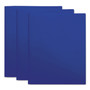 Universal Two-Pocket Plastic Folders, 100-Sheet Capacity, 11 x 8.5, Navy Blue, 10/Pack View Product Image