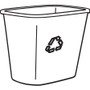 Rubbermaid Commercial 13 QT Standard Deskside Recycling Wastebaskets - 3.25 gal Capacity - Rectangular - Compact, Durable - 12.1" Height x 8.3" Width x 11.4" Depth - Resin Product Image 