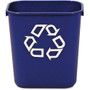 Rubbermaid Commercial 13 QT Standard Deskside Recycling Wastebaskets - 3.25 gal Capacity - Rectangular - Compact, Durable - 12.1" Height x 8.3" Width x 11.4" Depth - Resin Product Image 