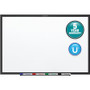 Quartet Classic Magnetic Whiteboard - 96" (8 ft) Width x 48" (4 ft) Height - White Painted Steel Surface - Black Aluminum Frame - Horizontal/Vertical - Magnetic Product Image 