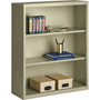 Lorell Fortress Series Bookcase - 34.5" Width x 13" Depth x 42" Height - 3 x Shelf(ves) - Putty - Powder Coated - Steel Product Image 
