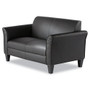 Alera Reception Lounge Sofa Series, Two-Cushion Loveseat, 55.5" x 31.5" x 33.07", Black View Product Image