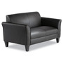 Alera Reception Lounge Sofa Series, Two-Cushion Loveseat, 55.5" x 31.5" x 33.07", Black View Product Image