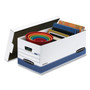 Bankers Box STOR/FILE Medium-Duty Storage Boxes, Letter Files, 12.88" x 25.38" x 10.25", White/Blue, 12/Carton View Product Image