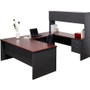 Lorell Mahogany Laminate/Charcoal Modular Desk Series Pedestal Desk - 2-Drawer (LLR79152) View Product Image