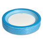 Perk Heavy-Weight Paper Plates, 10" dia, White/Blue, 125/Pack View Product Image