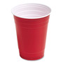 Perk Plastic Cold Cups, 16 oz, Red, 50/Pack View Product Image