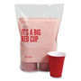 Perk Plastic Cold Cups, 16 oz, Red, 50/Pack View Product Image