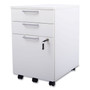 Union & Scale Essentials Mobile Pedestal File, Left or Right, 3-Drawers: Box/Box/File, Legal/Letter, White, 15.6" x 21.3" x 24.3" View Product Image
